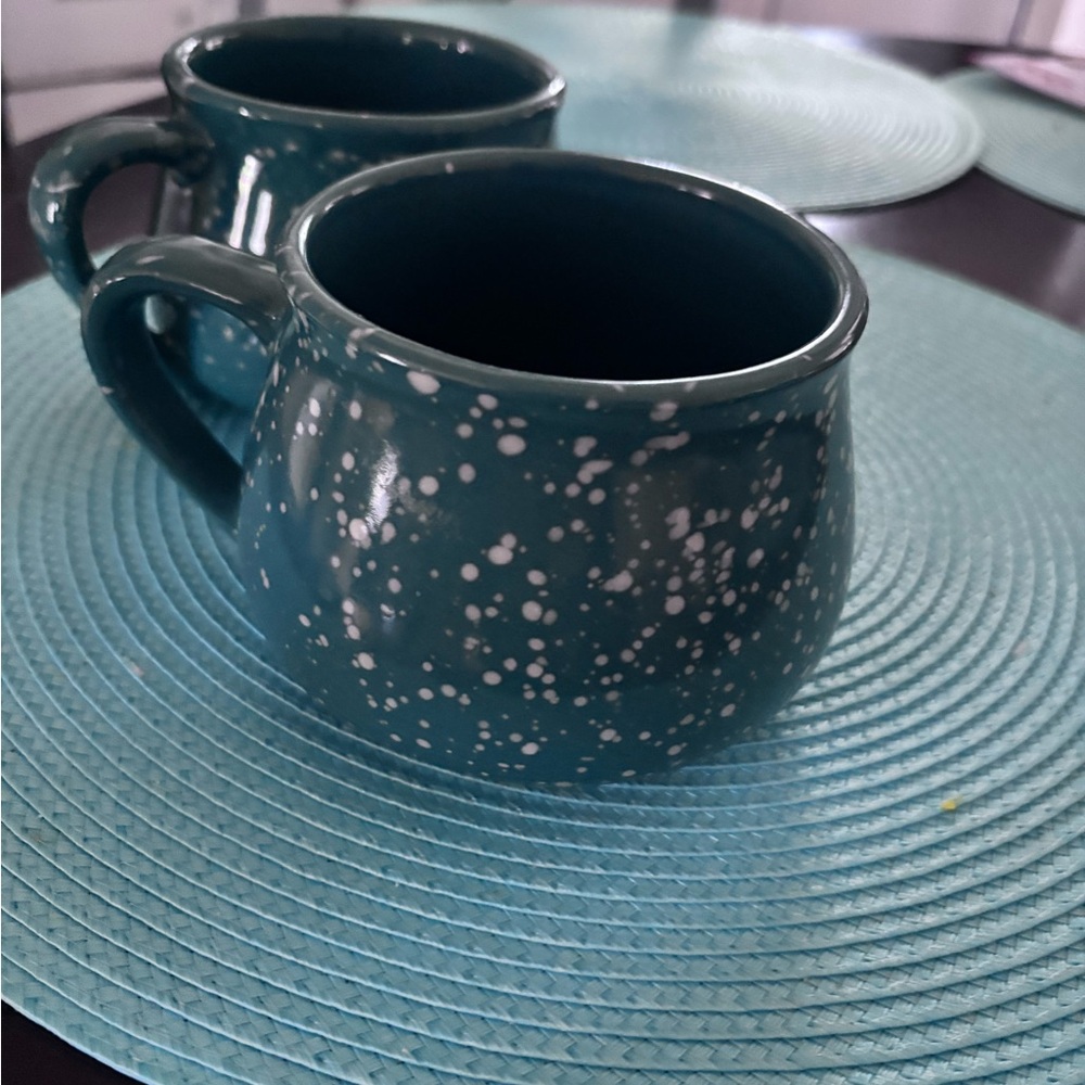 Speckled Ceramic Mug Set - Teal
